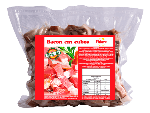 Bacon em cubos pacote com 800g