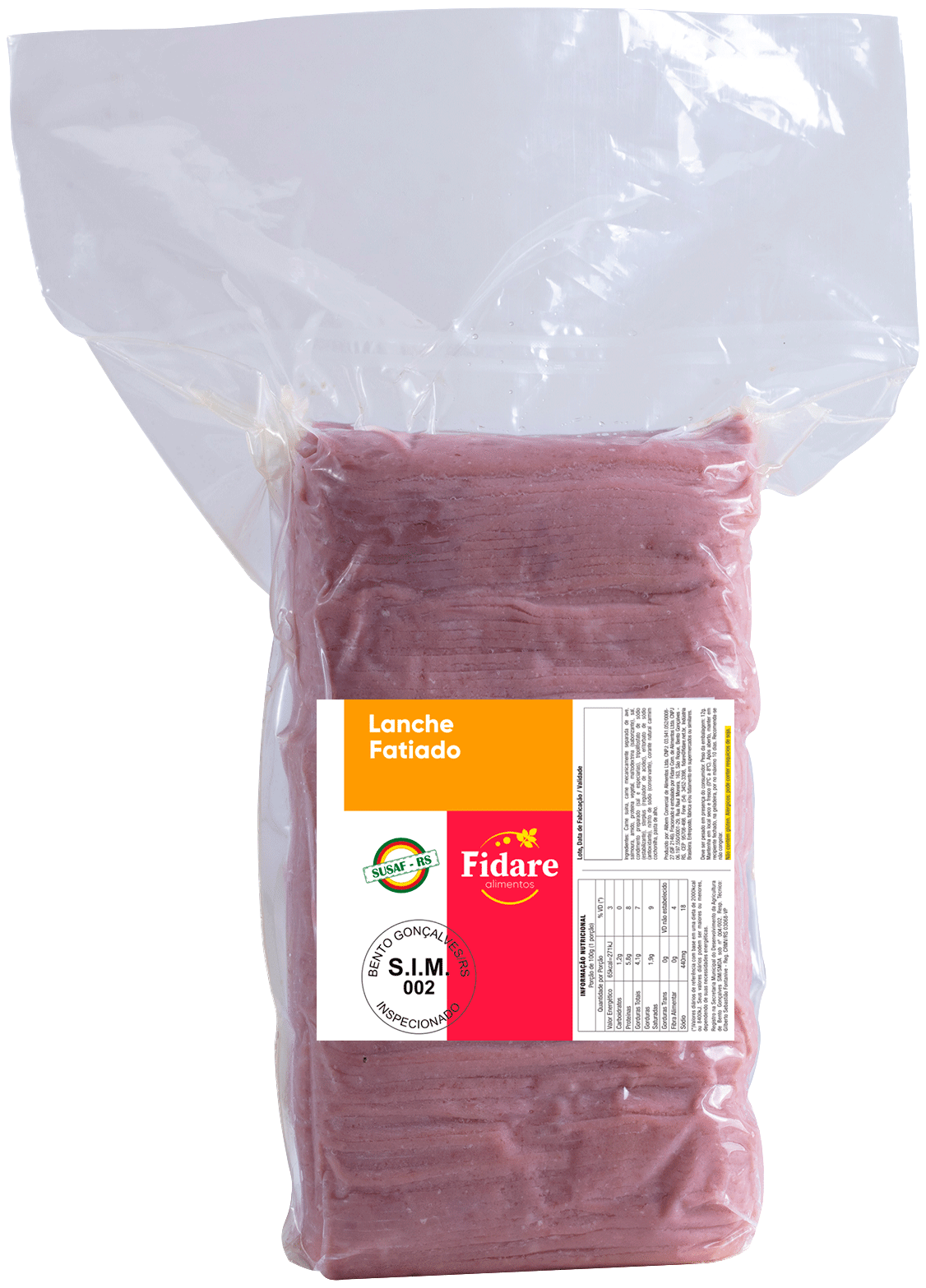 Lanche fatiado pacote 2kg